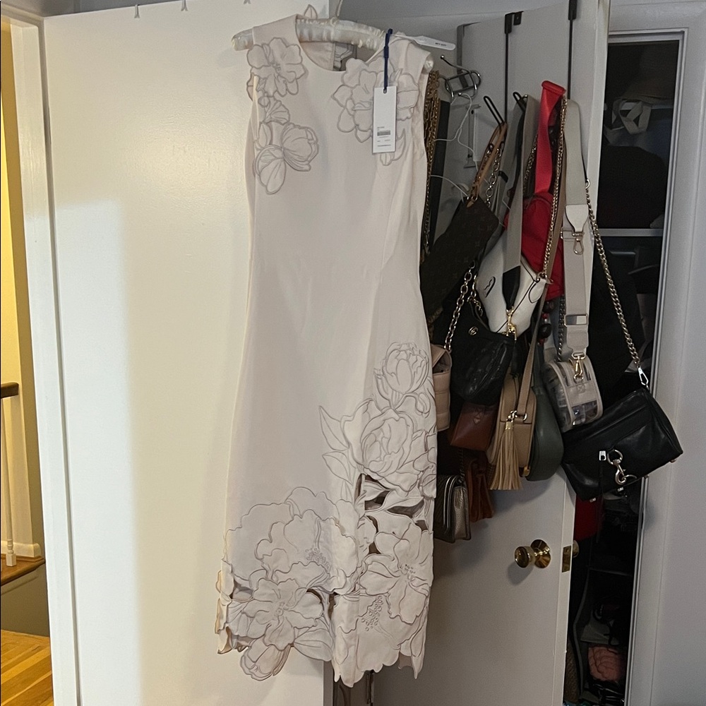 Cleo Appliqué Sleeveless Midi Dress - Vanilla - Picture 5 of 11